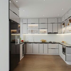 Tủ bếp cánh kính TBNB022