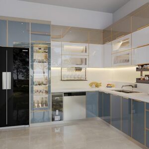 Tủ bếp cánh kính TBNB023