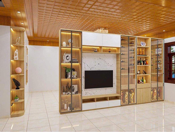 Mẫu Tủ Trang Trí Phòng Khách Đẹp Tại Ninh Bình