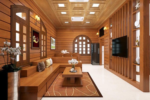 Ốp Tường Giả Gỗ Phòng Khách