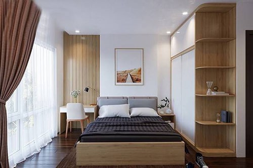 Nội Thất Phòng Ngủ Tối Giản Đẹp Sang Trọng Với Gỗ Công Nghiệp