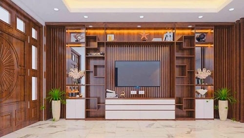 Mẫu Tủ rang Trí Phòng Khách Đẹp