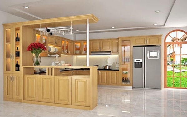 Mẫu Quầy Bar Ngăn Bếp và Phòng Khách Đẹp